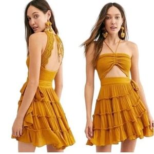 Free People Womens XS Endless Summer Hot Dang Halter Wrap Dress